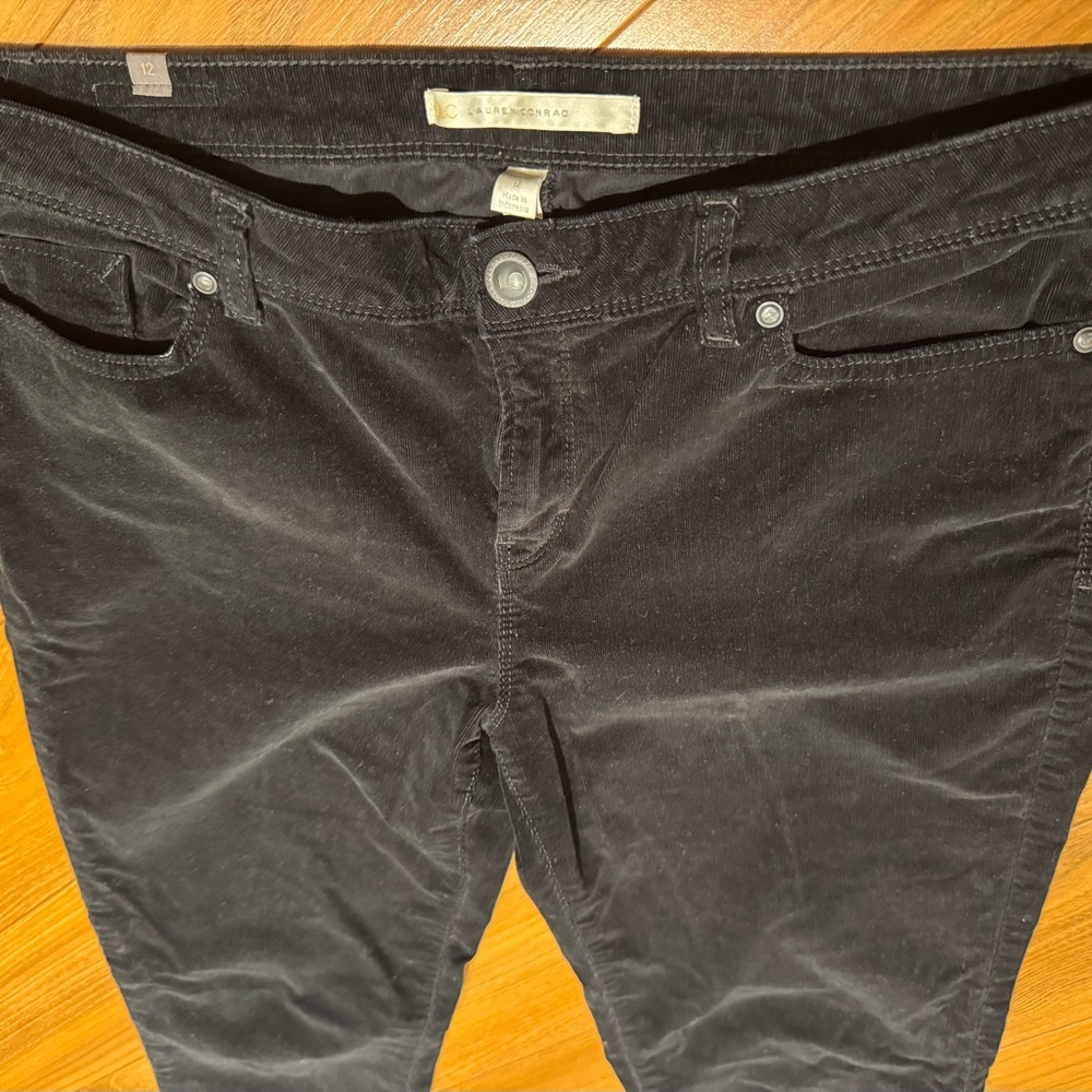 LC Lauren Conrad Women's Dark Corduroy Jeans Pants Trousers Size 12 - Picture 5 of 10